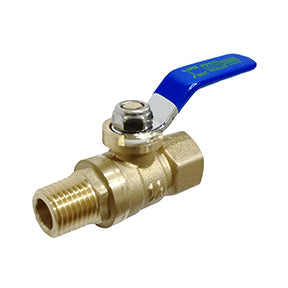 MMBV-25 | 1/4" MPT x FPT Mini Brass Ball Valve w/Lever Handle 600 PSI CWP 150 WSP