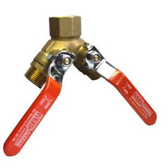 MTAD-7510 | 1" FPT x 3/4" MPT 3-Way Brass Ball Valve w/Auto Drain 250 PSI CWP 150 WSP
