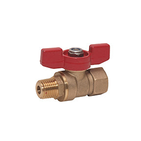 MMTH-38 | 3/8" MPT x FPT Mini Brass Ball Valve w/T-Handle 600 PSI CWP 150 WSP