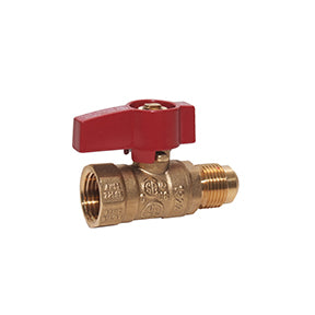 GBV-5038F | 1/2" FPT x 3/8" Flare LP/Natural Gas Ball Valve 600 PSI CWP 150 WSP