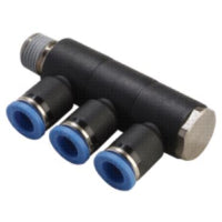 GPH 0402(3) EPNI | 4MM TUBE X 1/4" BSPT THREAD - TRIPLE UNIVERSAL ELBOW