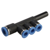 GPKJ 1006 | 10MM STEM X 6MM TUBE - PLUG-IN REDUCER TRIPLE BRANCH